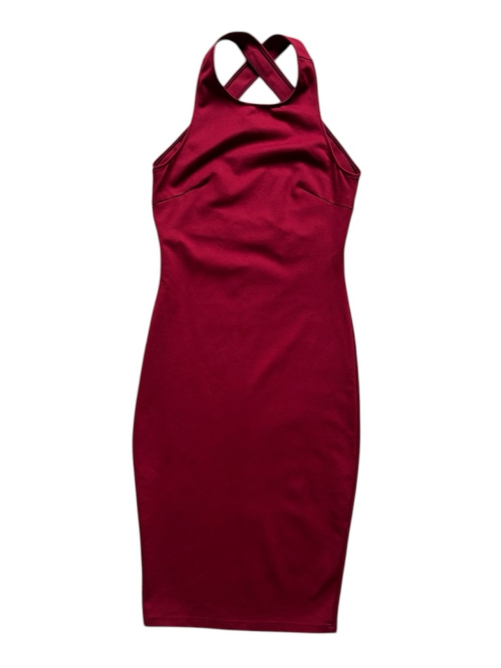 NWT 12th Stunning Deep Red Halter-Neck Bodycon Dress, Size M